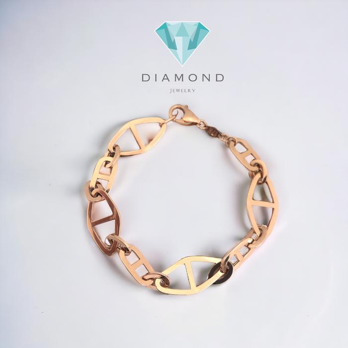 Herme chain bracelet 18k rose gold-Diamond Jewelry