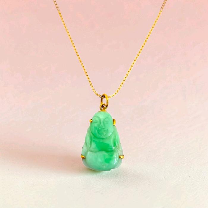 Jade Buddha Pendants 23K / Liontin Jade Buddha 23K / Diamond Jewelry / 190LMSWP5
