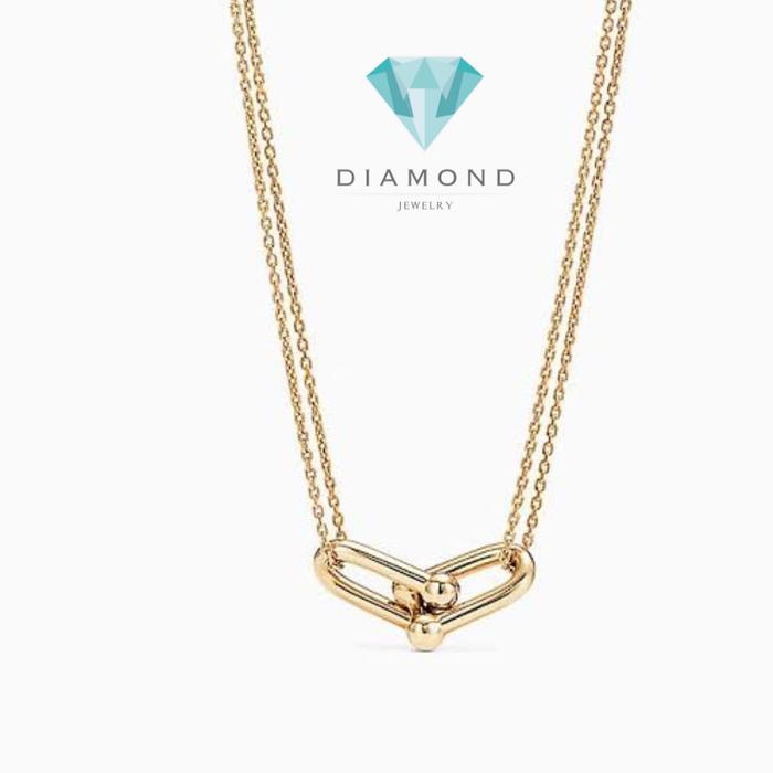 Hardware Tif Pendant Necklace 18K Rose Gold Diamond Jewelry
