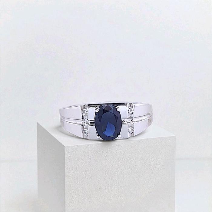 Blue Sapphire Gold Ring 750K / Cincin Emas Blue Sapphire 750K / Diamond Jewelry 416CMS436LS