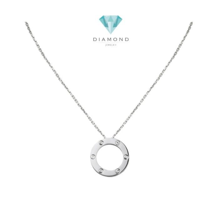 Love 3 diamond cartir pendant 18K white gold -Diamond Jewelry