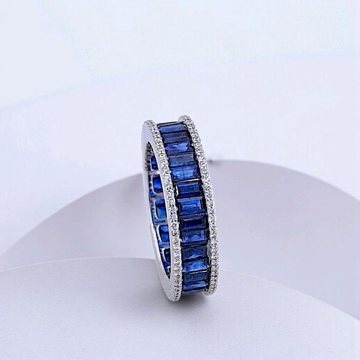 Blue Sapphire Full Diamond Ring 18K / Cincin Blue Sapphire Full Berlian / Diamond Jewelry-1BA543SDNEW-HT