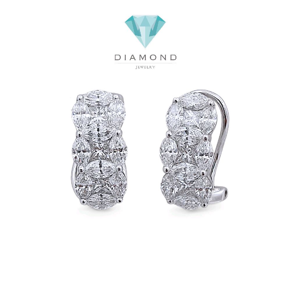 Tri Marquise Diamond Earring 18K / Anting Berlian Tiga Marqis 18K / Diamond Jewelry 394AB17084PRLS -HT