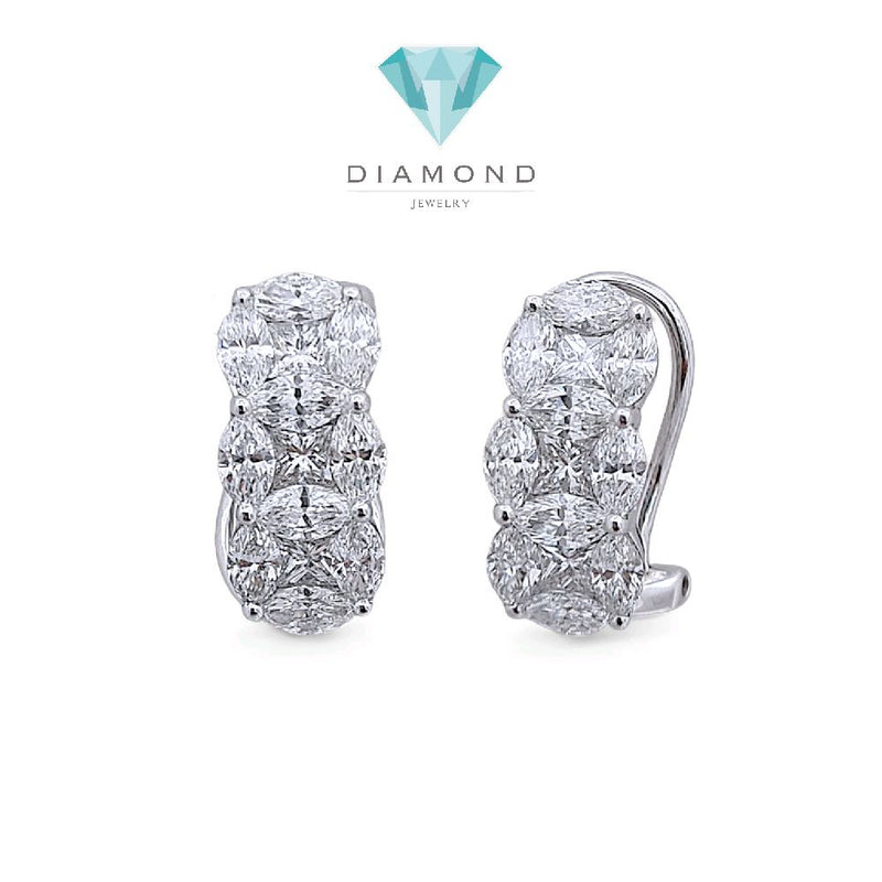 Tri Marquise Diamond Earring 18K / Anting Berlian Tiga Marqis 18K / Diamond Jewelry 394AB17084PRLS -HT