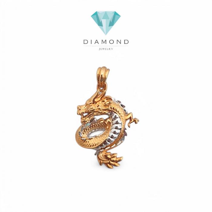 Liontin Mas Naga 2 Warna-Diamond Jewelry
