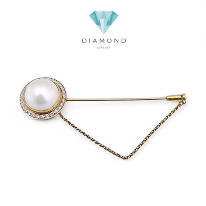 Clip Pearl Diamond /Bros baju jilbab 18K / Diamond Jewelry