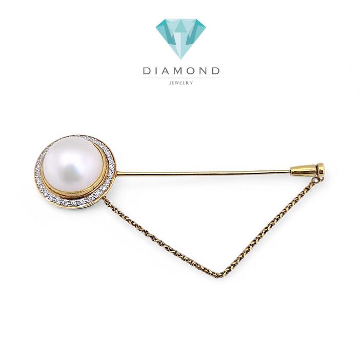 Clip Pearl Diamond /Bros baju jilbab 18K / Diamond Jewelry