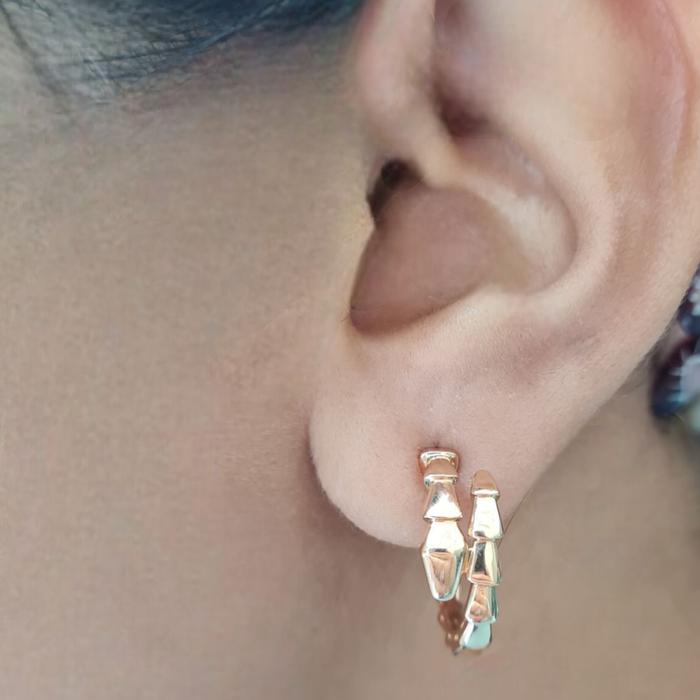 Earring Ulo Snake Rose Gold 18K / Diamond Jewelry-368ABD957RY-HT
