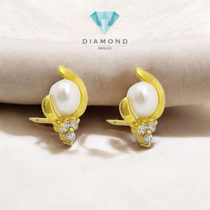 Anting Mutiara Mas 23K-Diamond Jewelry-320AMSWP4
