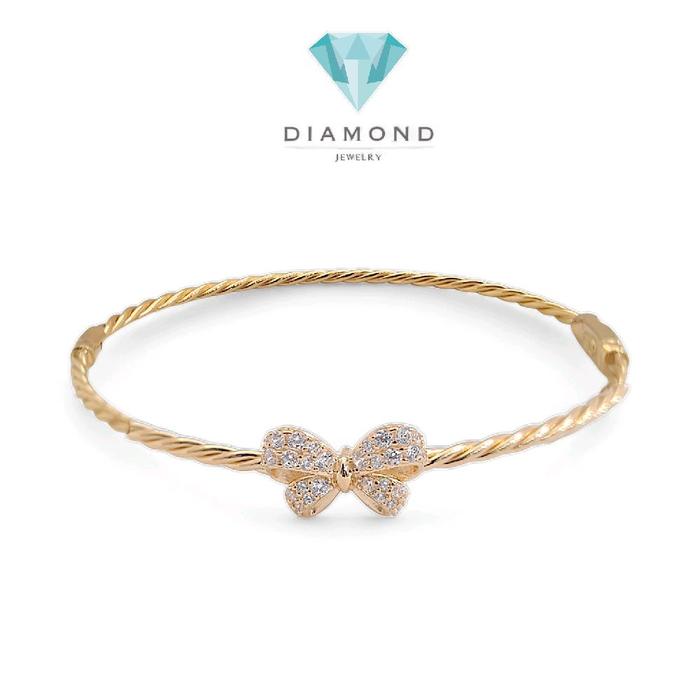 Gelang Emas Sirkon Model Pita-Diamond Jewelry-436GMS529LS