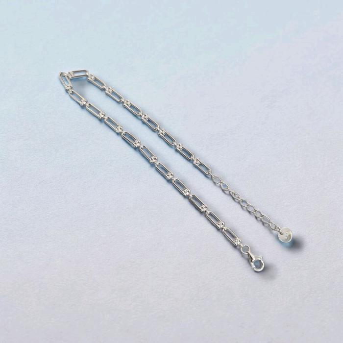Chain White Gold Brecelet 17K / Diamond Jewelry / 484GMS229LS