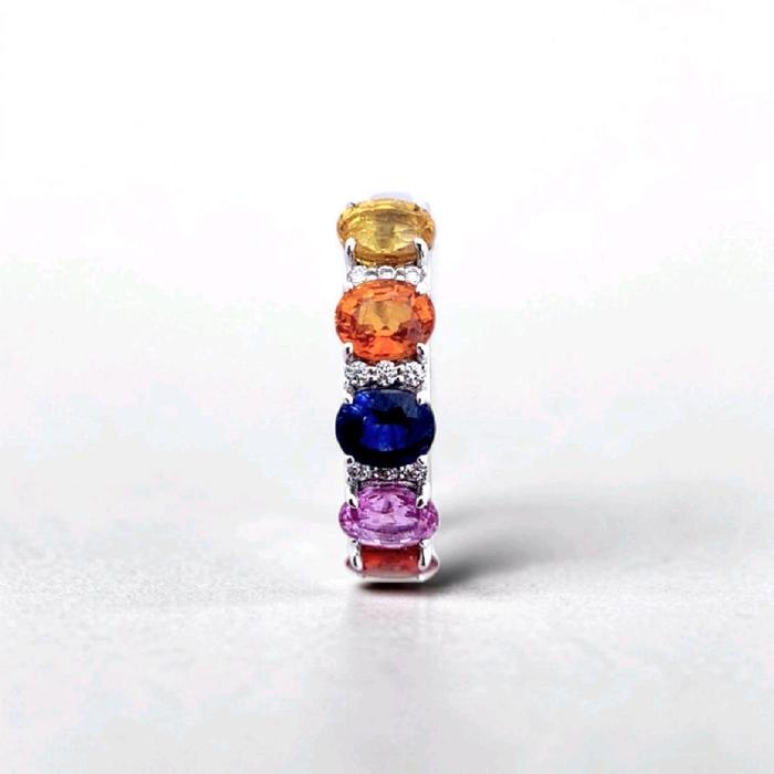 Rainbow Oval Diamond Ring 18K / Cincin Pelangi Oval 18K / Diamond Jewelry / 120BC83800AB