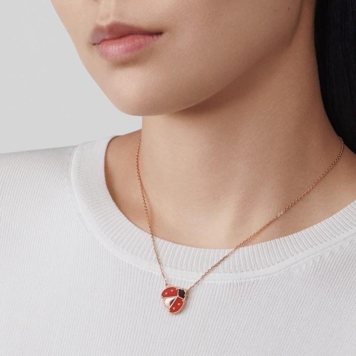 Lucky vca pendant 18 rose gold-Diamond Jewelry