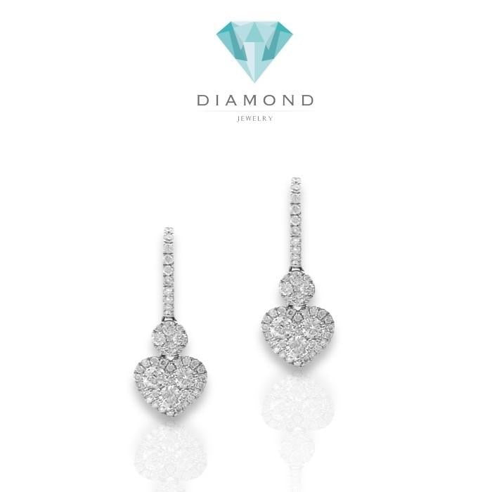 Heart Tristy Diamond Earring 18k-Diamond Jewelry