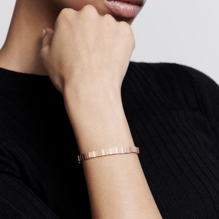 Bamboo diamond bangle bracelet 18k rose gold dr-Diamond Jewelry