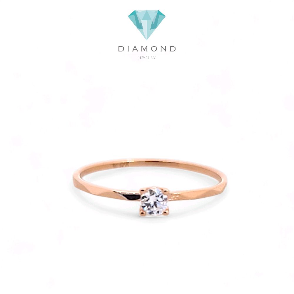 Ulir Solitaire Gold Ring 17K / Cincin Emas Solitaire Motif Ulir 17K / Diamond Jewelry / 436CMSO85LS