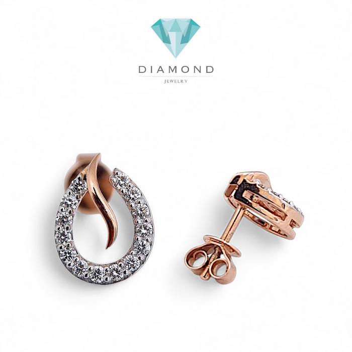 Diamond Earrings leaf duo combination diamond/ Diamond Jewelry
