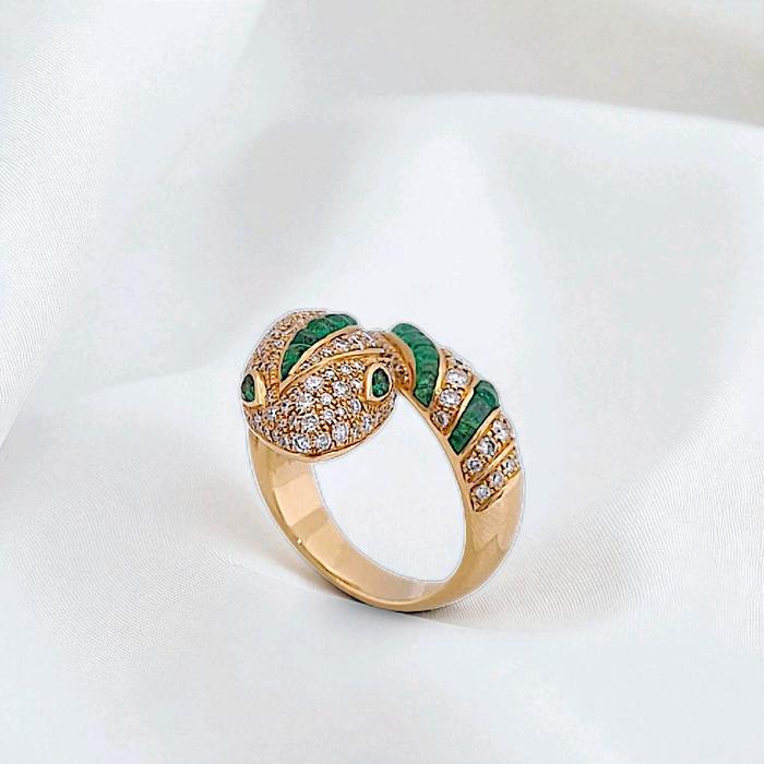 Emerald Ulo Serpenti Ring 18K / Cincin Emerald Ulo Serpenti 18K / Diamond Jewelry 14CBD33250RB