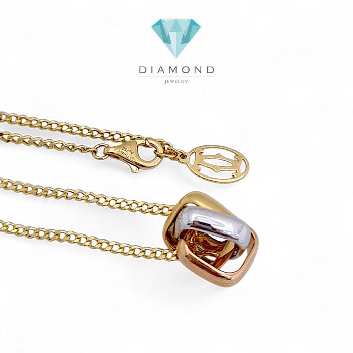Trinity Cushion Shaped Necklace 18K / Diamond Jewelry-389KBD825RY-HT