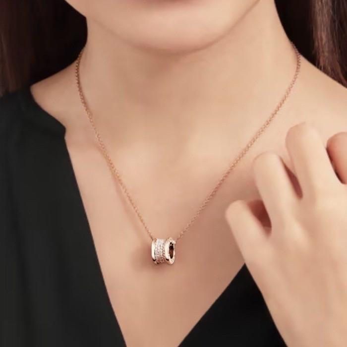 Diamond Pendant Pave Round Cilinder Zero/Kalung Berlian Zero Cilinder-Diamond Jewelry-373KBD22000RY-HT