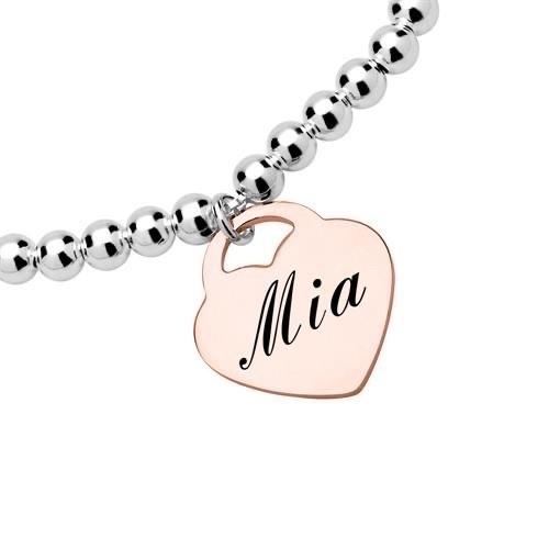 Beads perlee Heart Tag T bracelet 18k Gold-Diamond Jewelry-258GBD2600CHLS