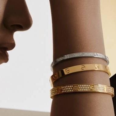 Pave love small full diamond crt -18k -Diamond Jewelry