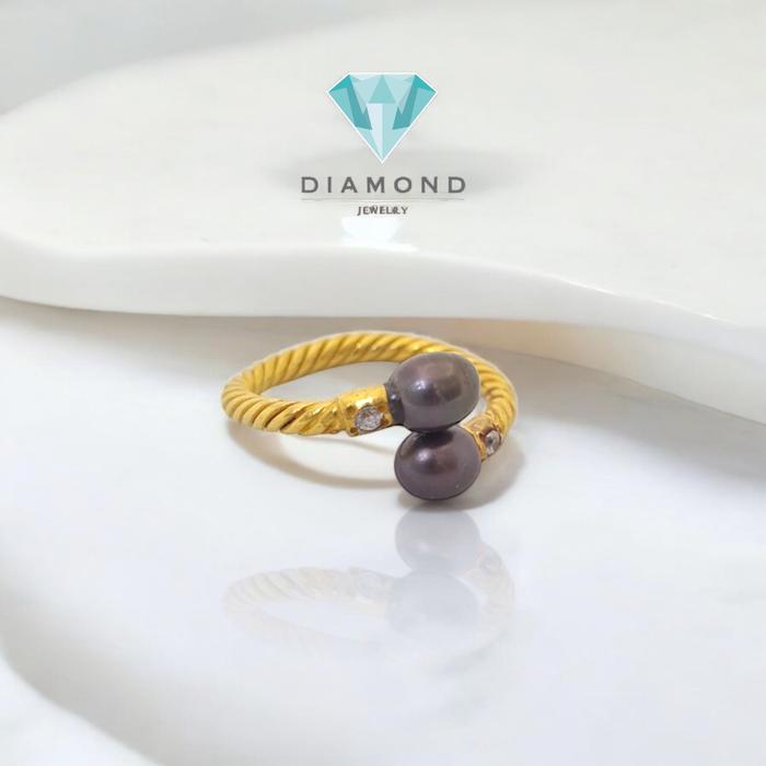Cincin Emas Ulir Mutiara 23K-Diamond Jewelry