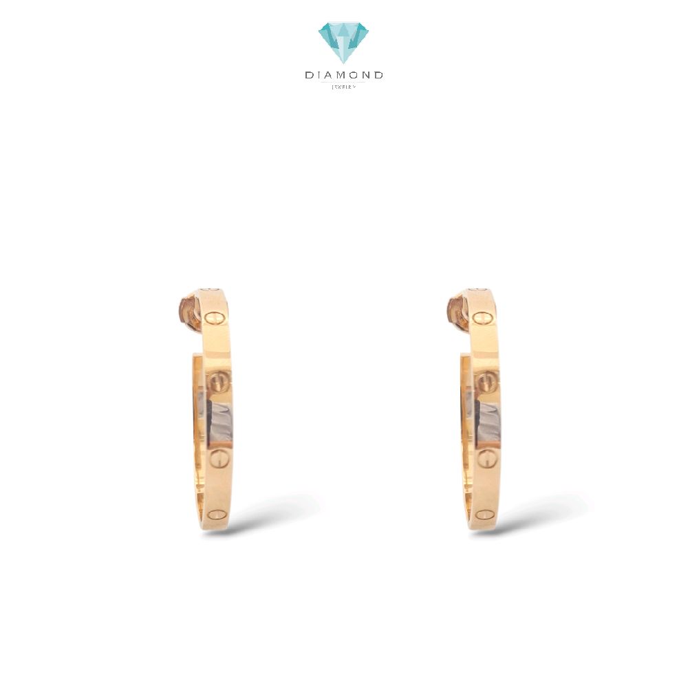 Hoop Love Gold Diamond Earrings 18K / Anting Hoop Love Diamond 18K / Diamond Jewelry / 402ABD1488RY