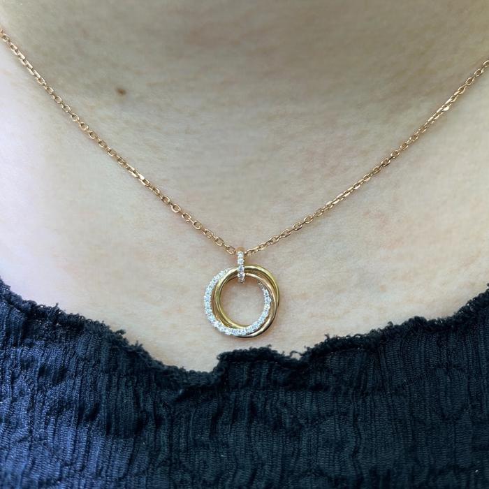 Trinity Diamond Pendant 18K/Kalung Trinity Berlian-Diamond jewelry-352KBD54000LS-HT