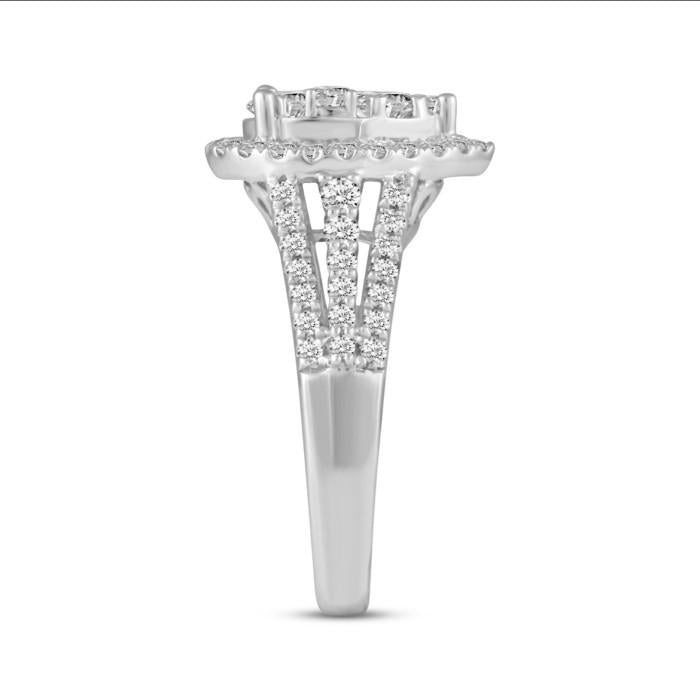 Pearshape Diamond Ring 18k white gold-Diamond Jewelry