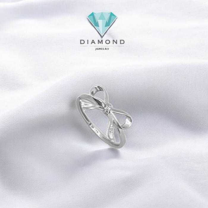 Cincin Mas Putih Pita 750K-Diamond Jewelry