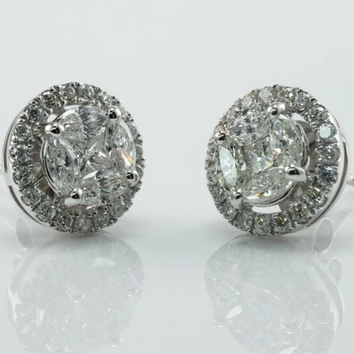 Esperansa diamond solitare earring 18k white gold-Diamond Jewelry