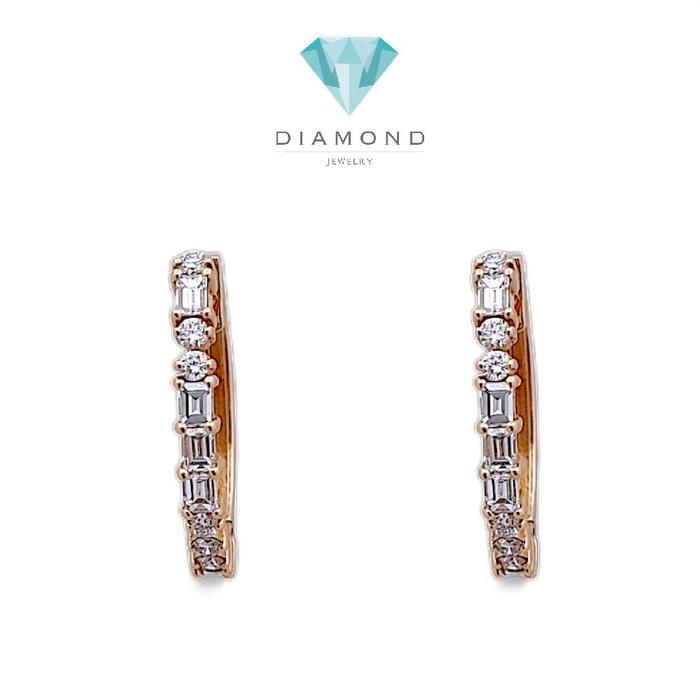 Baguette Diamond Earring 18K / Diamond Jewelry-399AB3851SD-HT