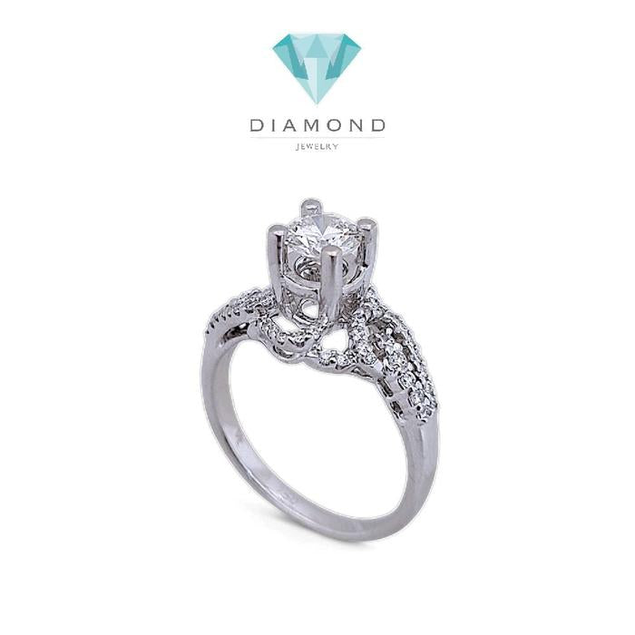 Sterling Diamond Ring 18K / Diamond Jewelry 360CB1875ESLS-HT