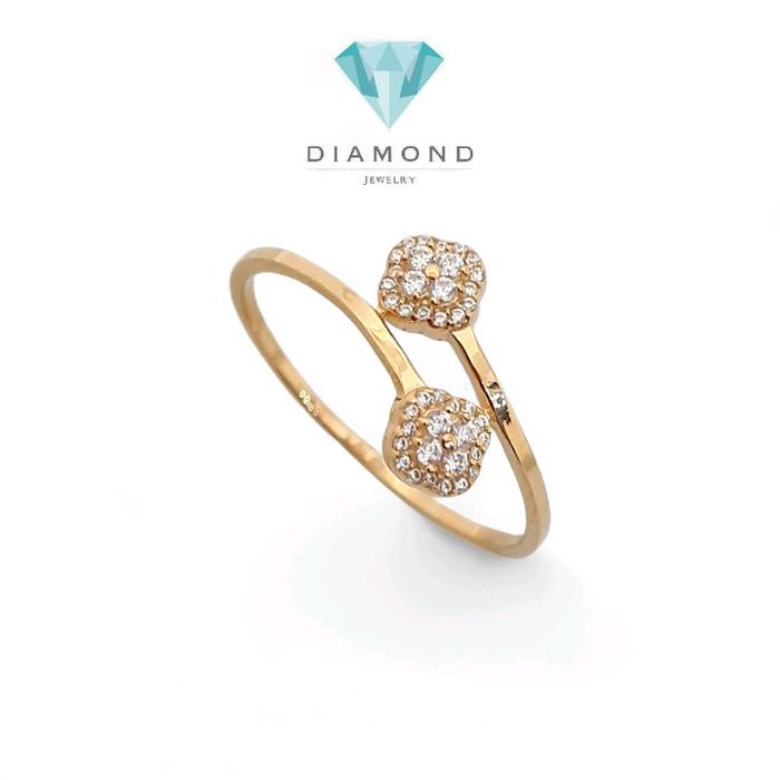 Cincin Emas Model Bunga Clover 700K-Diamond Jewelry-419CMS124LS-HT