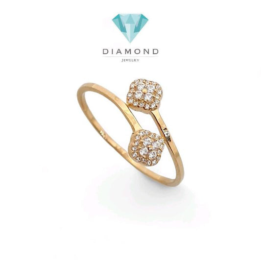 Cincin Emas Model Bunga Clover 700K-Diamond Jewelry-419CMS124LS-HT