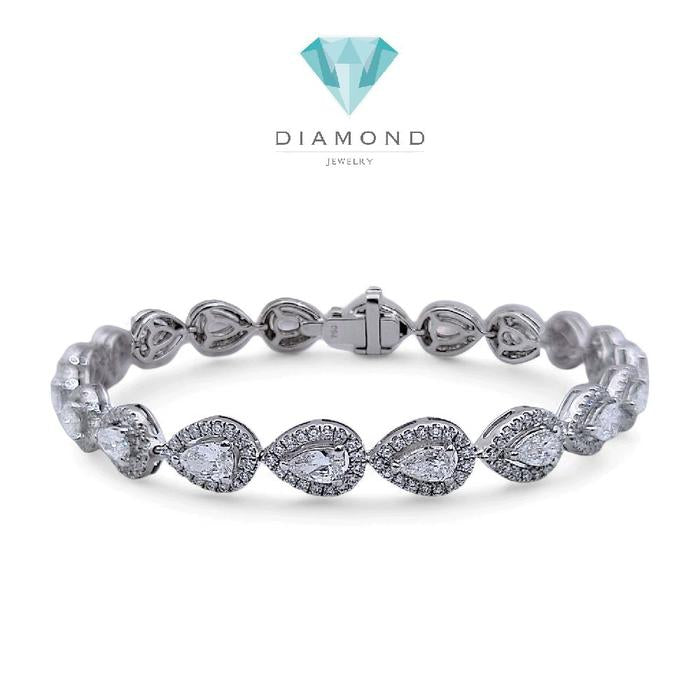 Tennis Tear Drop Bracelet 18K / Gelang Tennis Tear Drop 18K / Diamond Jewelry 393GB5200PGKLS-HT