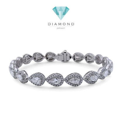 Tennis Tear Drop Bracelet 18K / Gelang Tennis Tear Drop 18K / Diamond Jewelry 393GB5200PGKLS-HT