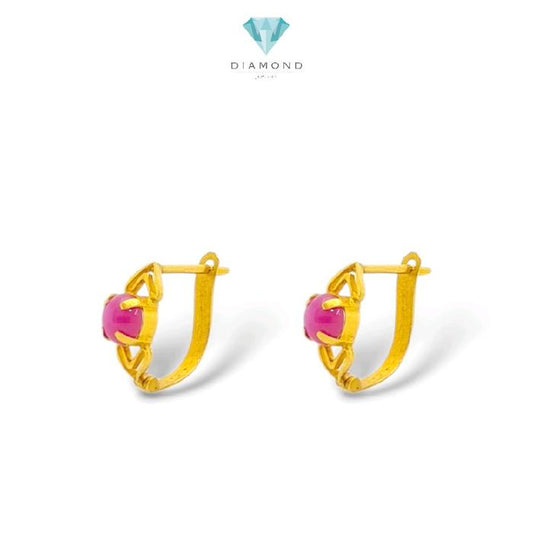 Rubby Gold Earrings 23K / Anting Emas Ruby 23K / Diamond Jewelry / 299AMSWP2