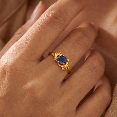 Blue Sapphire Gold Ring 23K / Cincin Emas Sapphire Biru 23K / 81CMSWP2