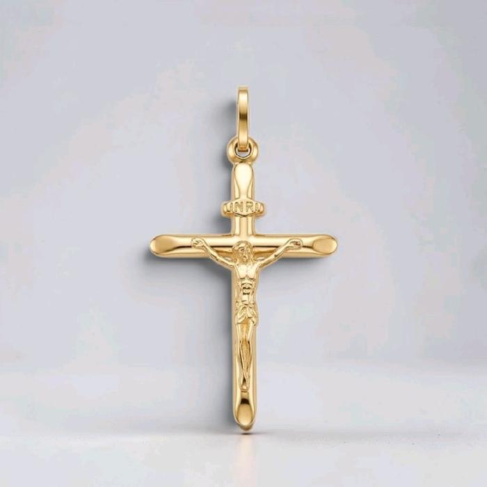 Gold Cross Pendant 16K / Liontin Salib Emas 16K / Diamond Jewelry / 286LMS066LS