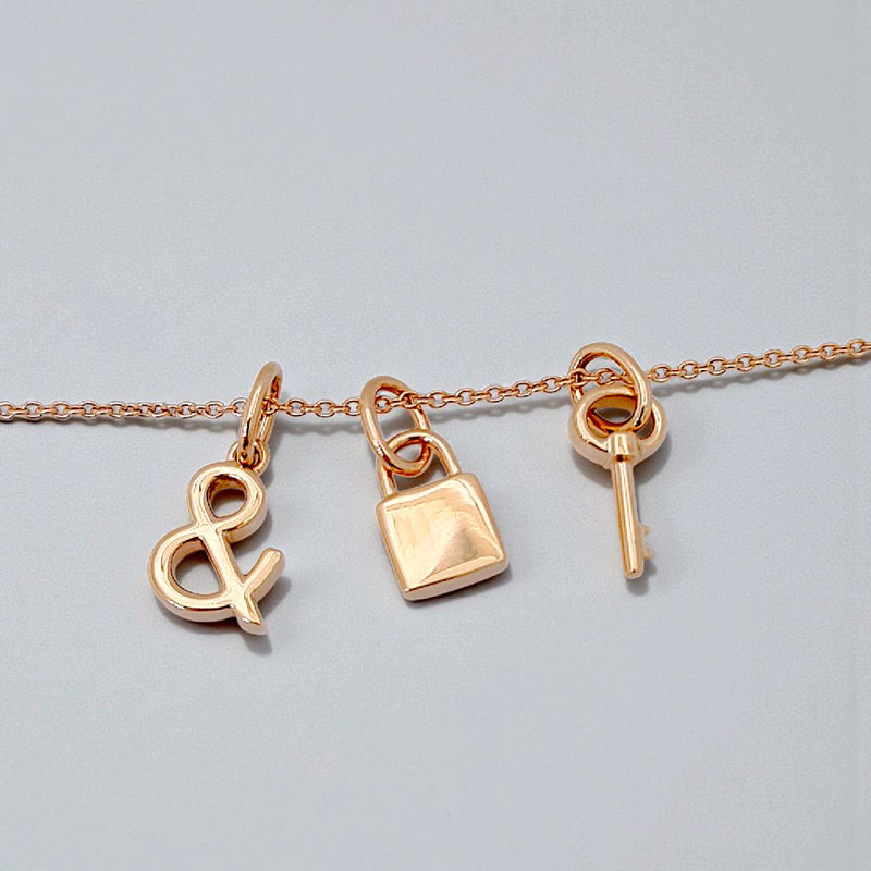 Lock And Key Necklace 18K / Kalung Gembok dan Kunci 18K / Diamond Jewelry 416KBD698RY
