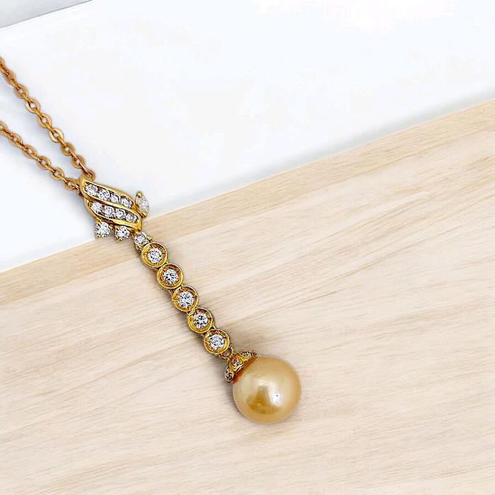 Liontin Pearl Yellow Diamond 18K / Diamond Jewelry 15LMGT380WP