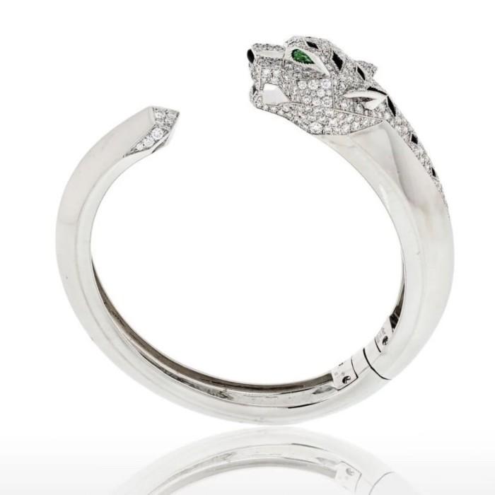 Panther big bangleemerald diamond 18k -Diamond Jewelry