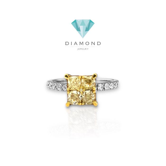 Cincin square yellow diamond ring/ cincin diamond square yellow diamond-Diamond Jewelry
