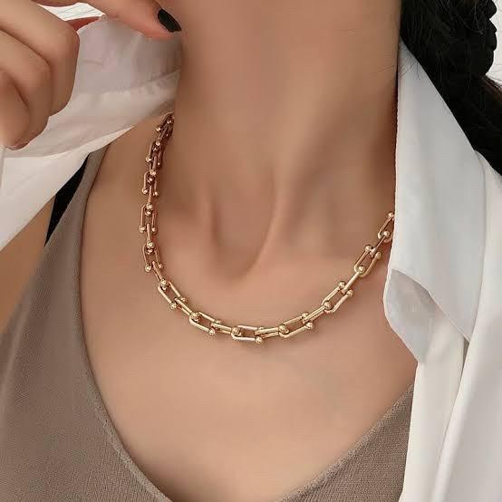 Chain necklace hardware tif medium 18 K Gold Diamond Jewelry