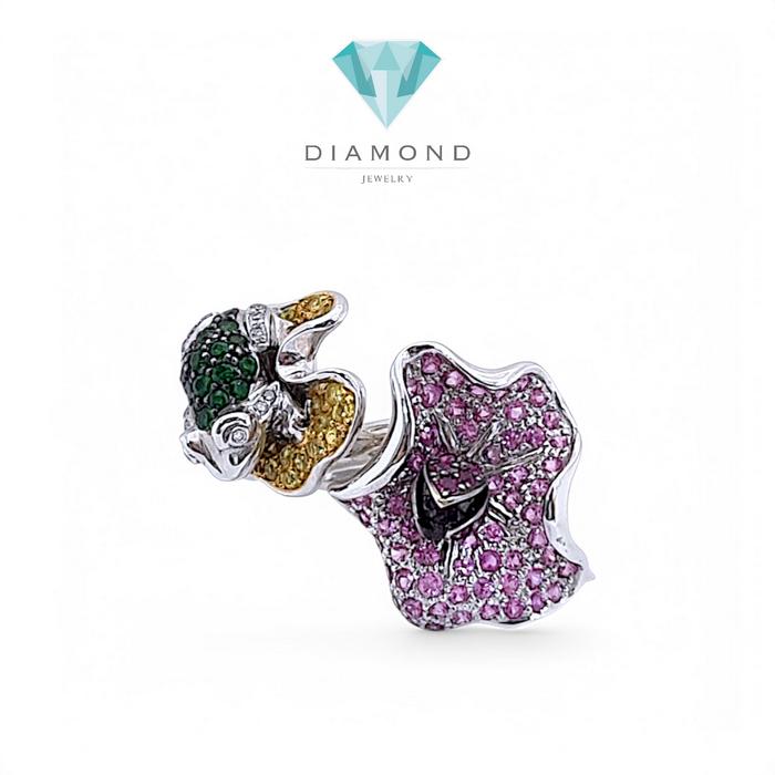 Flower Frog Diamond Ring 18K / Diamond Jewelry