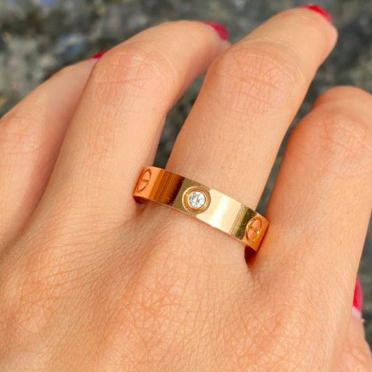 Love ring diamond Ring Rose Gold 18k-Diamond Jewelry