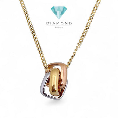 Trinity Cushion Shaped Necklace 18K / Diamond Jewelry-389KBD825RY-HT