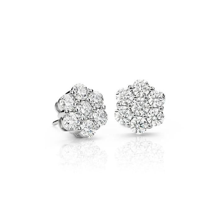 Anting diamond lotus emas putih white gold 18 krt Diamond Jewelry